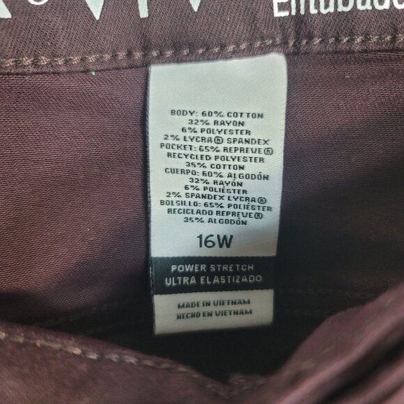 Ava & Viv Skinny Jeans Purple Wine Size 16W Zip Flat Front Hi Rise Power Stretch - Picture 7 of 7